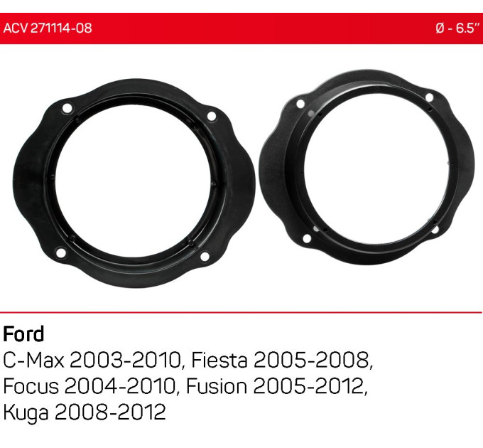 Проставки під динаміки ACV 271114-08 для автомобілів Ford Focus, C-Max, Fiesta, Kuga