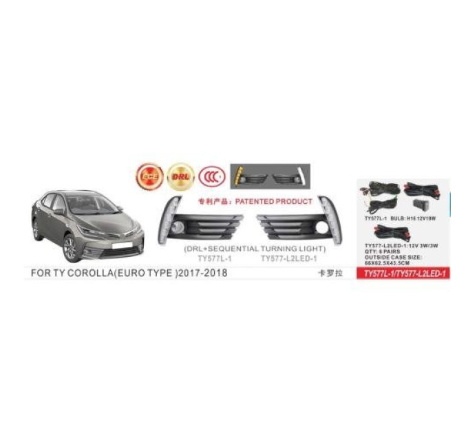 Протитуманні фари Vitol TY-577L1-A Toyota Corolla 2016-18