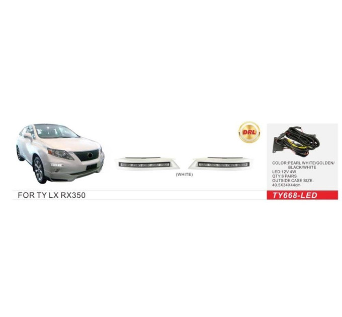 Протитуманні фари Vitol TY-668-LED/DRL Lexus RX 350 2009-12 DRL-12V4W Black