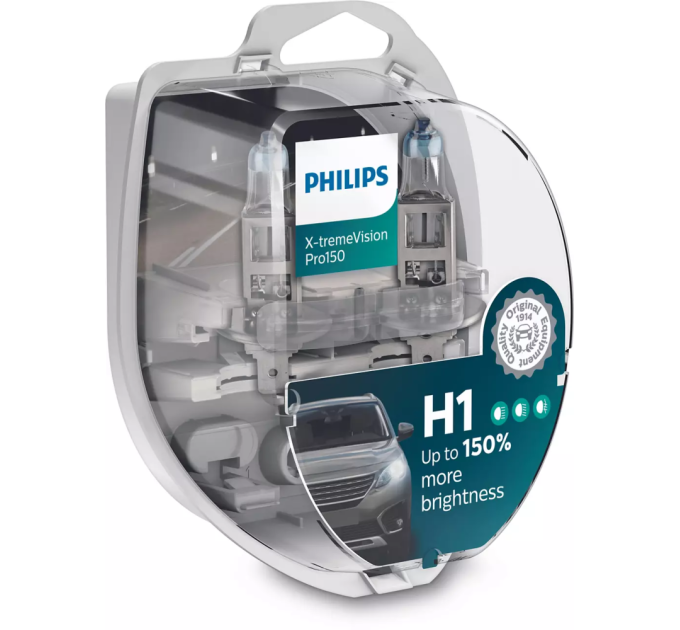 Комплект галогенних ламп Philips X-tremeVision Pro 12258XVPS2 H1 55W