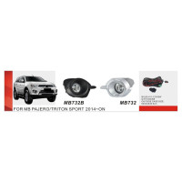 Протитуманні фари Vitol MB-732B-W Mitsubishi Pajero Sport 2013-16