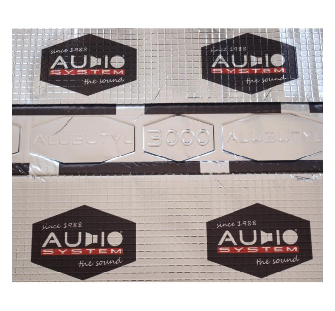 Шумоізоляція AudioSystem Alubutyl 3000 3.0 mm (0,7х0,5)