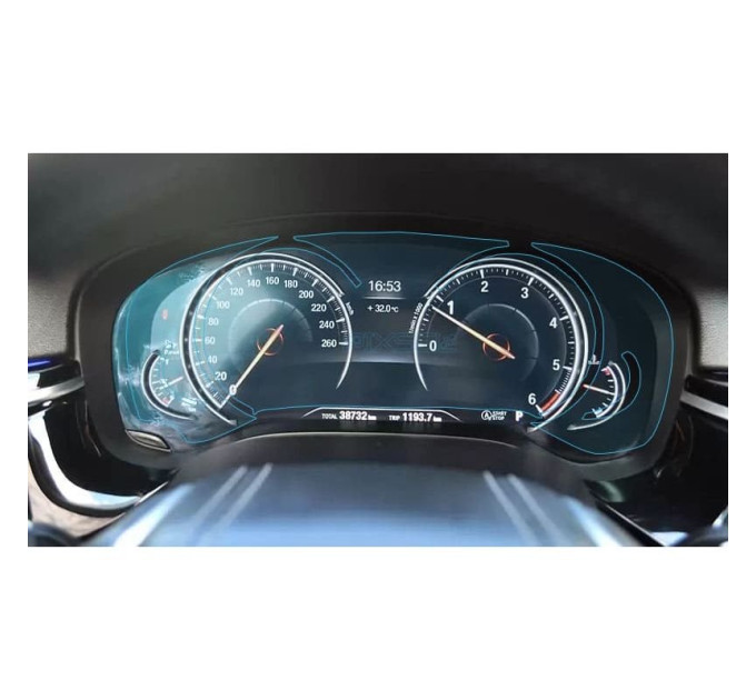 Захисне скло на панель приладів BMW 5 / M5 2018- (G30) (глянсове) Pixsel BMW-6222-H