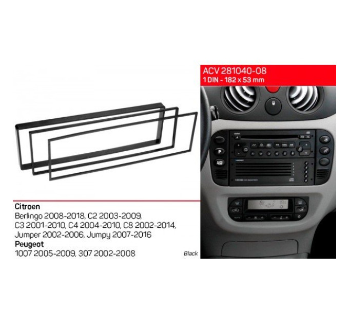Перехідна рамка Peugeot 1007, 307 ACV 281040-08